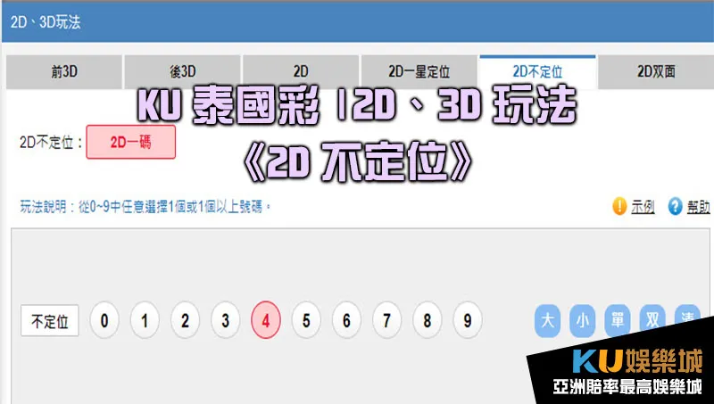 KU泰國彩2D不定位玩法